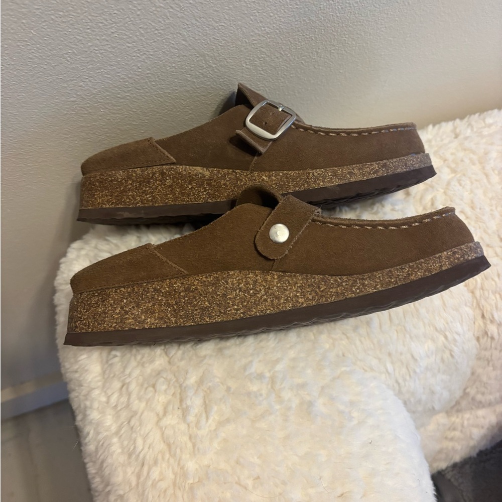 Women's Brown Suede Slip-On Loafers - Picture 3 of 5
